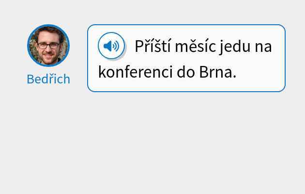 Příští měsíc jedu na konferenci do Brna.
