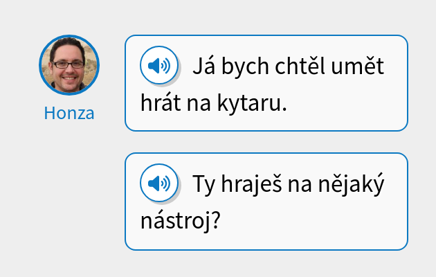 Já bych chtěl umět hrát na kytaru.