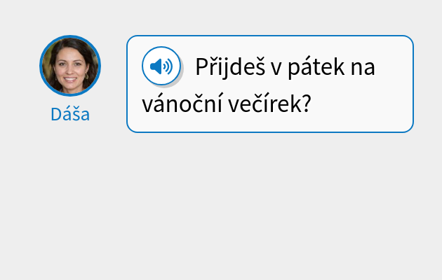 Přijdeš v pátek na vánoční večírek?