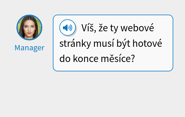Víš, že ty webové stránky musí být hotové do konce měsíce?