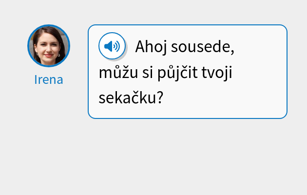 Ahoj sousede, můžu si půjčit tvoji sekačku?