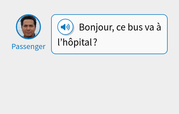 Bonjour, ce bus va à l’hôpital ?