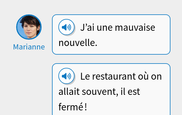 J’ai une mauvaise nouvelle.