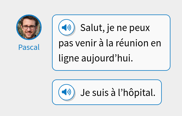 Salut, je ne peux pas venir à la réunion en ligne aujourd’hui.