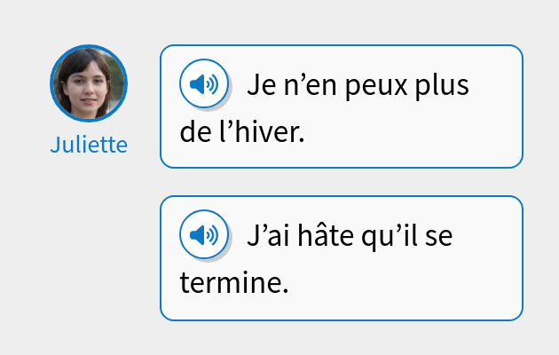 Je n’en peux plus de l’hiver.