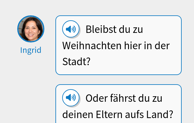 Bleibst du zu Weihnachten hier in der Stadt?