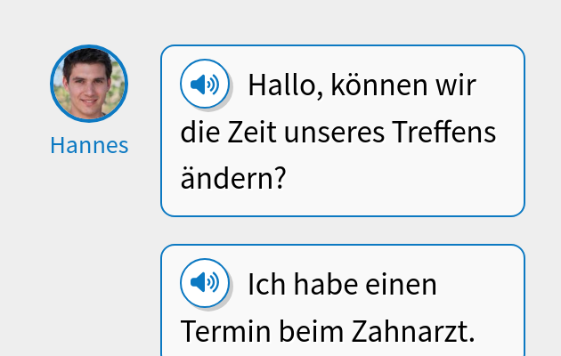Hallo, können wir die Zeit unseres Treffens ändern?