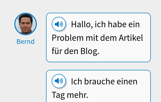 Hallo, ich habe ein Problem mit dem Artikel für den Blog.