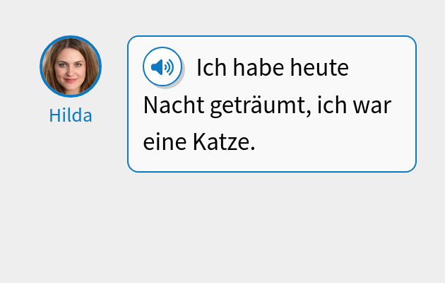 Ich habe heute Nacht geträumt, ich war eine Katze.
