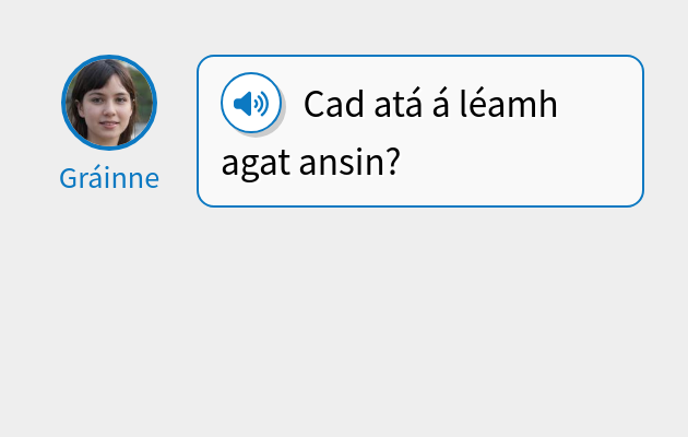 Cad atá á léamh agat ansin?