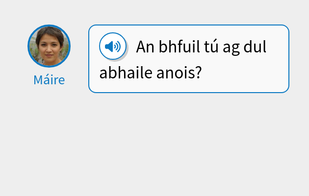 An bhfuil tú ag dul abhaile anois?