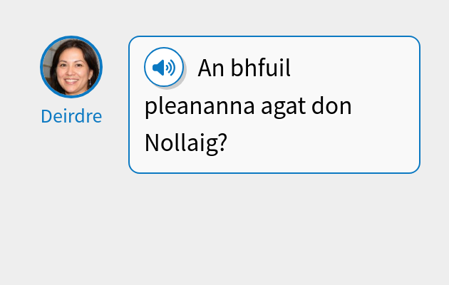 An bhfuil pleananna agat don Nollaig?