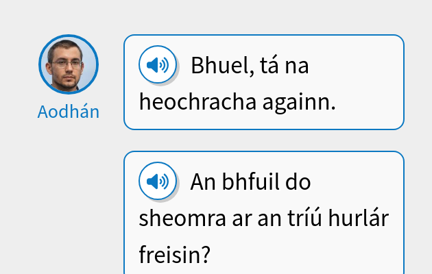 Bhuel, tá na heochracha againn.