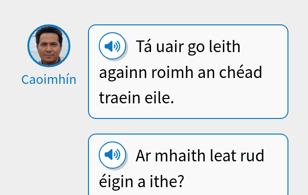 Tá uair go leith againn roimh an chéad traein eile.