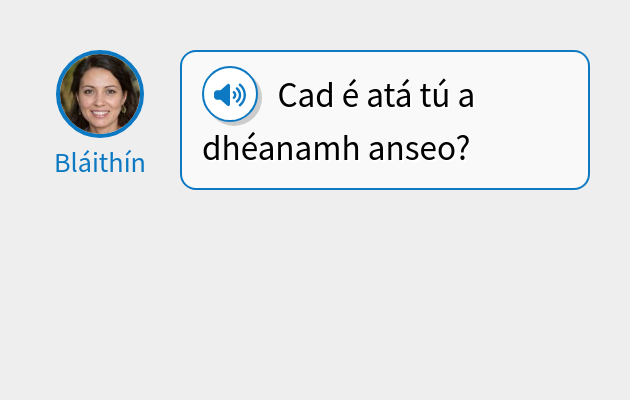 Cad é atá tú a dhéanamh anseo?