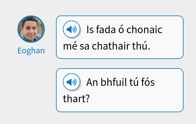 Is fada ó chonaic mé sa chathair thú.