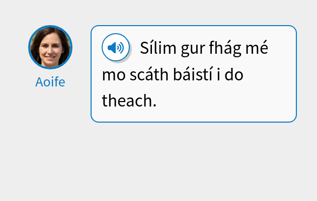 Sílim gur fhág mé mo scáth báistí i do theach.