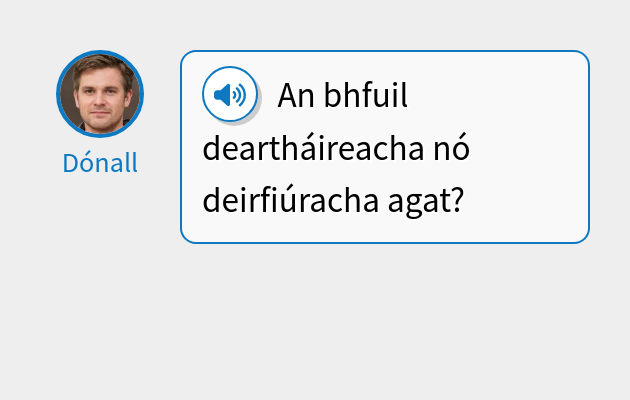 An bhfuil deartháireacha nó deirfiúracha agat?