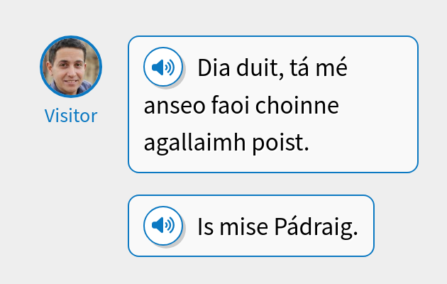 Dia duit, tá mé anseo faoi choinne agallaimh poist.